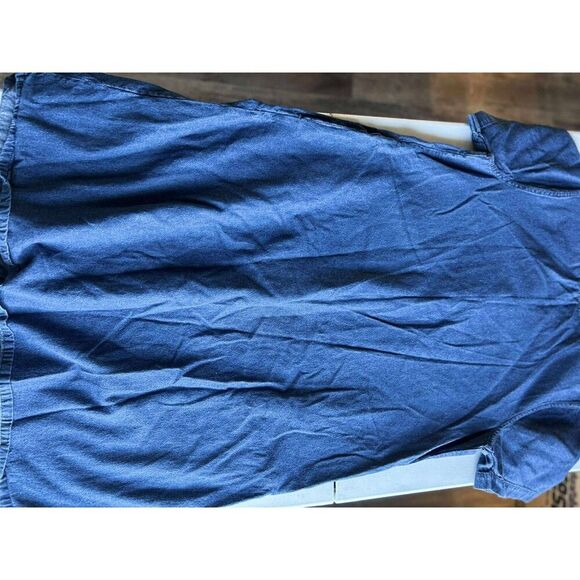 La Cera Denim Dress: P-Med. Vintage 90s Embroidered Applique Floral Pockets - Picture 8 of 9